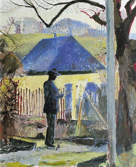 Gloggner Kunstauktionen | «Maler mit blauem Hausdach»  – 1949 – Cuno Amiet
