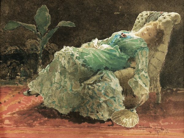 Gloggner Kunstauktionen | «Junge Frau in Interieur» – 1875 – Edoardo Tofano