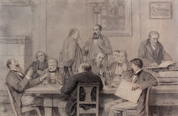 Gloggner Kunstauktionen | «Ancien Conseil d’Administration de la Caisse d’Épargne de Cerlier» – 1881 – Albert Anker