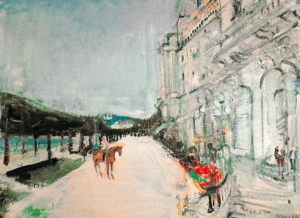 Gloggner Kunstauktionen | «Nationalquai Luzern - Ansicht des Grand Hotel National in Luzern» – 1953 – Willy Guggenheim